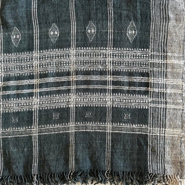 Early 21st Century Vintage Akriti Slate Wool Throw For Sale - Image 5 of 7