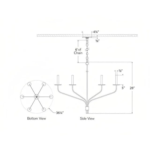 2020s Ian K. Fowler for Visual Comfort Signature Belfair Large Chandelier in Aged Iron For Sale - Image 5 of 5