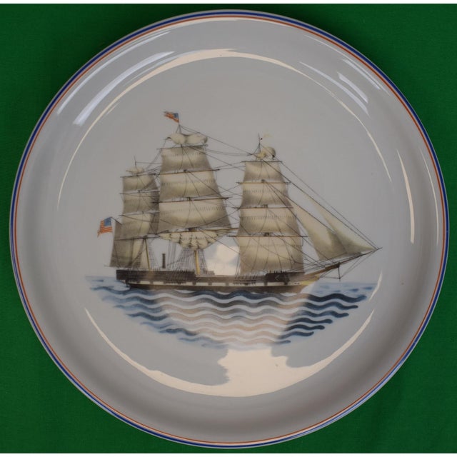 Traditional Set X 6 Mottahedeh Our Maritime Heritage C1987 Porcelain Dinner Plates For Sale - Image 3 of 13