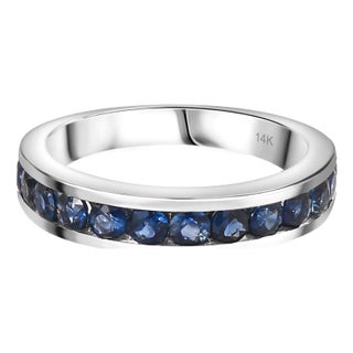 3.01ctw Sapphire Stackable Band in 14k Gold Ring Size 6.5 For Sale