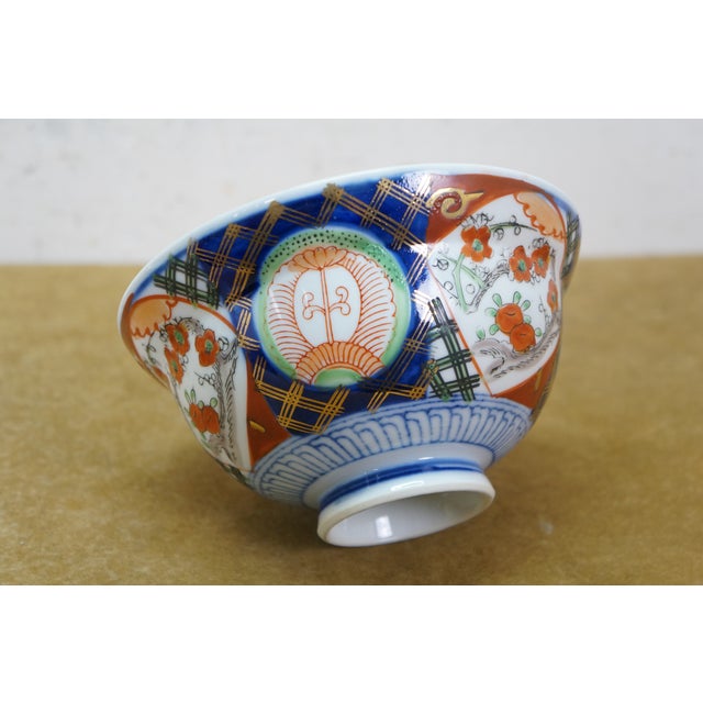 Blue Late 20th Century Japanese Imari Porcelain Dinner Serving Plates & Rice Bowls - 4pcs For Sale - Image 8 of 17