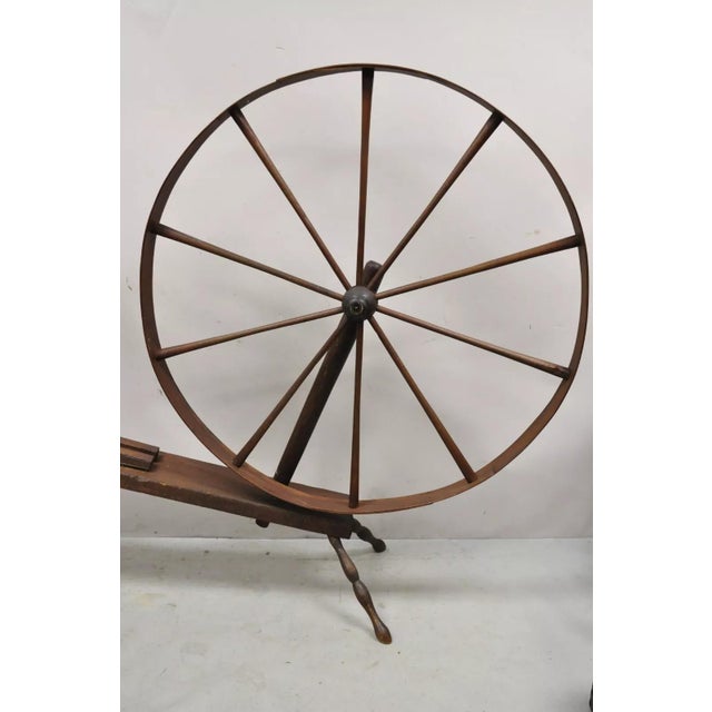 Antique American Primitive Colonial Wooden Country Spinning Wheel ...