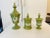 Hollywood Regency Vintage Green & Gold Lidded Jars With White Couple & Cupid Scene -Set of 3 For Sale - Image 3 of 11