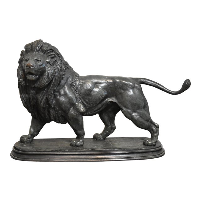 Late 19th Century French Bronze Sculpture of a Lion by Paul Édouard Delabrierre For Sale