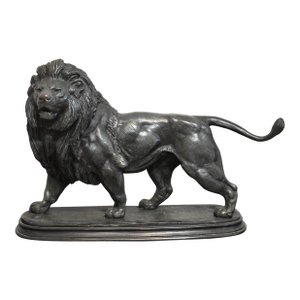 Late 19th Century French Bronze Sculpture of a Lion by Paul Édouard Delabrierre