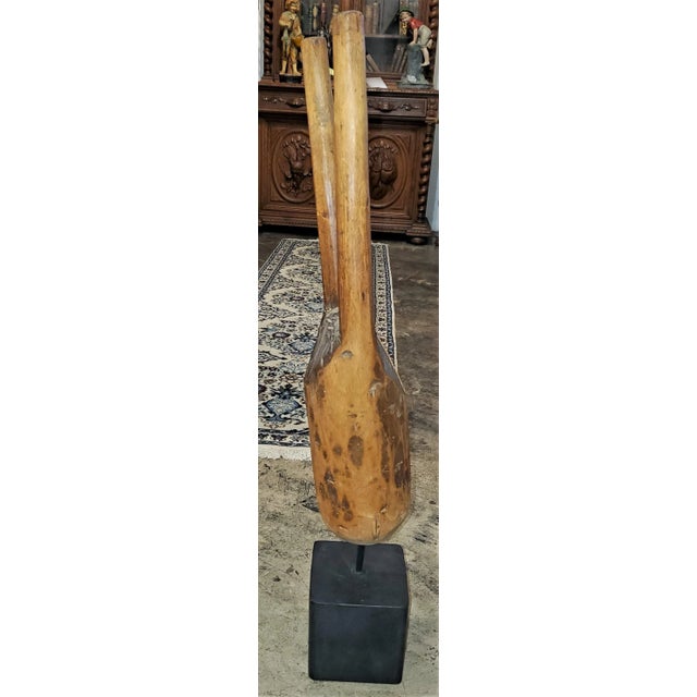 Vintage African Mounted Wooden Sculpture For Sale - Image 12 of 13