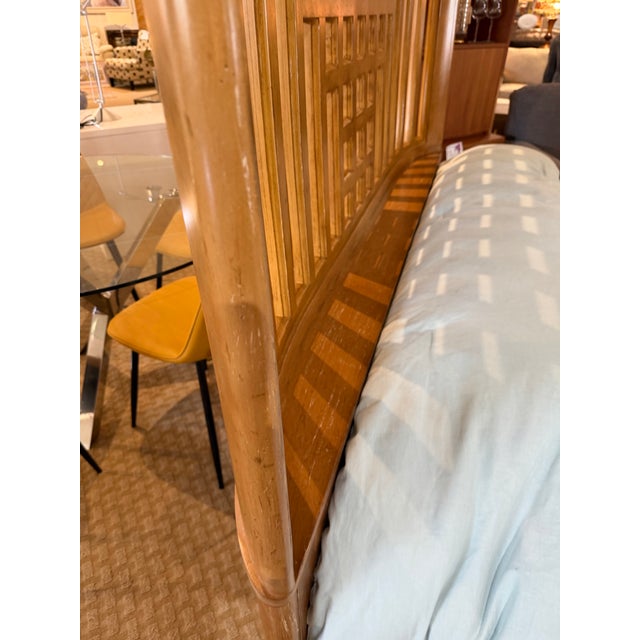 Stickley Vintage Attributed Stickley Furniture "Edinburgh" Lattice Fretwork King Headboard For Sale - Image 4 of 7
