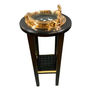 Solid Brass Ships Porthole Table For Sale