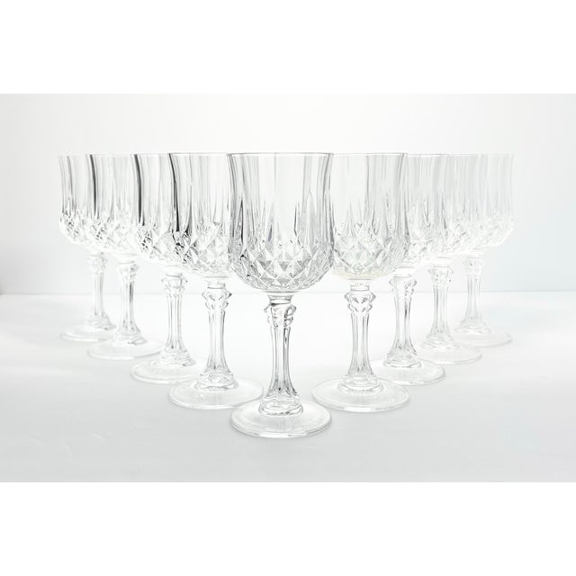 Cristal d’Arques “Longchamp” Set of 9 Crystal Wine Glasses 6 1/2” 6oz Excellent condition. No chips, cracks, or fleabites....