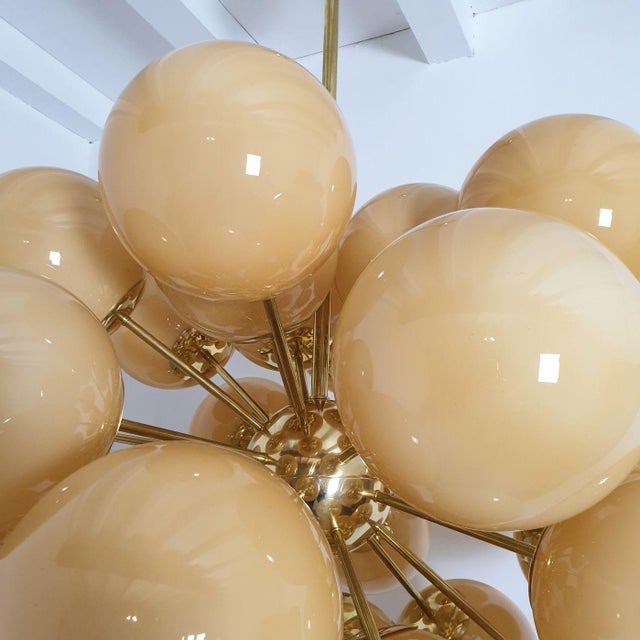 Large Amber Glass Sputnik Chandelier, Italy 1990s For Sale - Image 9 of 10