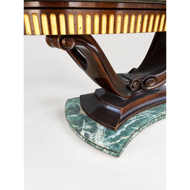 Italian Alps Green Marble Table with Grissinato Edge, 1935 For Sale - Image 3 of 12