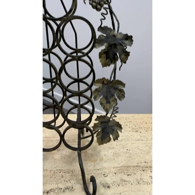Vintage Wine Rack in Forged Iron, 1960s For Sale - Image 11 of 12