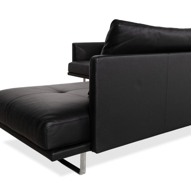 Prime Time Corner Sofa in Black Leather and Chrome from Walter Knoll / Wilhelm Knoll For Sale - Image 11 of 18