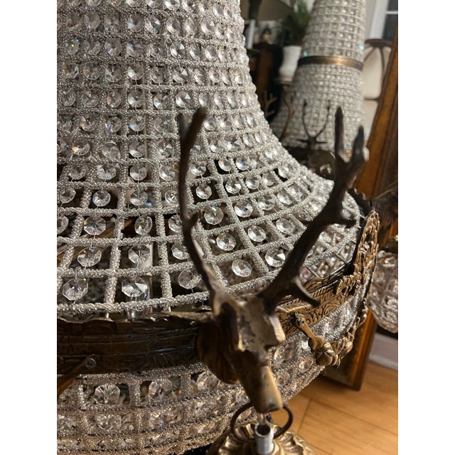 1970s Oversized Jumbo Deer 6 Head Chandelier For Sale - Image 10 of 10