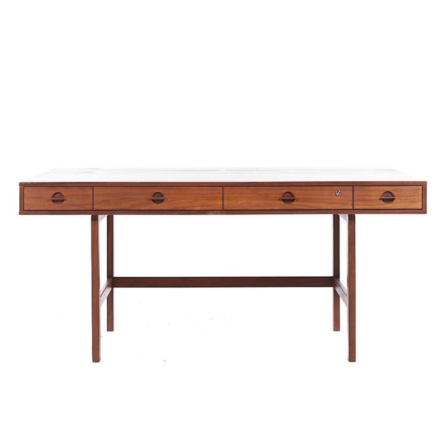Peter Lovig Mid Century Danish Teak Flip Top Desk For Sale In Chicago - Image 6 of 12