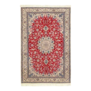 2020s Persian Nain Hand-Knotted Silk & Wool Pile Rug
