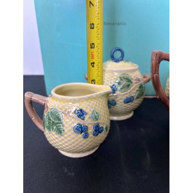 Ceramic Tiffany & Co. American Majolica “Blackberries” Tea Service With Original Box, Circa 1880–1900 For Sale - Image 7 of 12