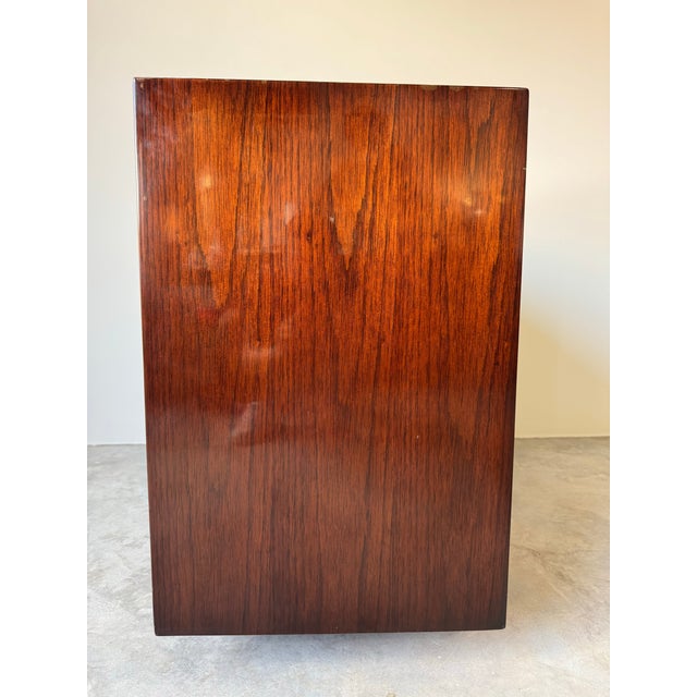 Vintage Jimeco LTD Lacquered Goatskin and Mahogany Five-Drawer Commode/Sold For Sale In Miami - Image 6 of 12