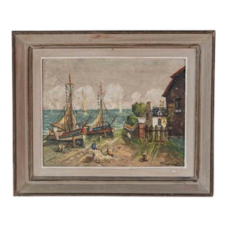 Mid 20th Century Vaniscotte, Northern Coastal View, Oil on Canvas For Sale