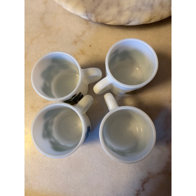 Vintage Hazel Atlas "Flower Power" Milk Glass Coffee Mugs '60s - Mid-Century Retro - Set of 4 For Sale - Image 17 of 17