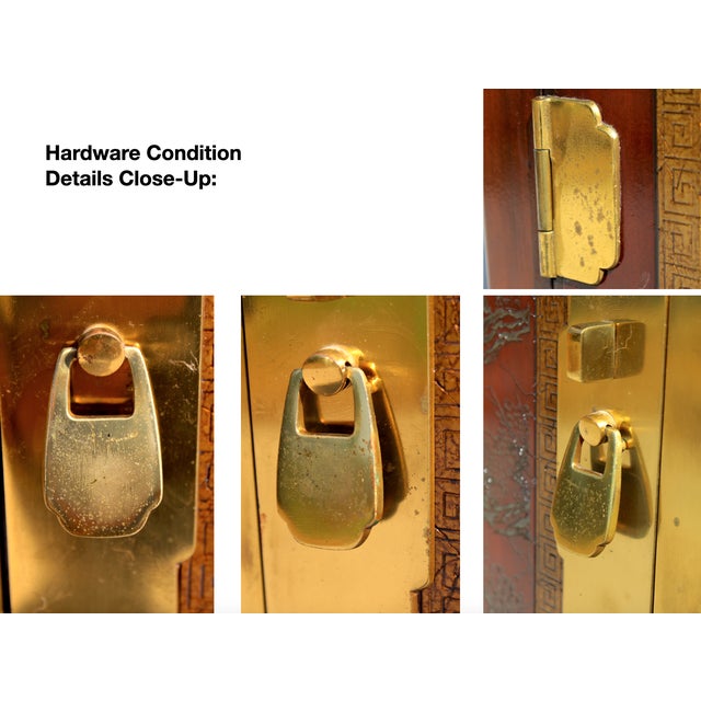 Vintage Drexel Heritage Ming Credenza – Red Lacquer Chinoiserie Sideboard Cabinet 73 For Sale - Image 17 of 18