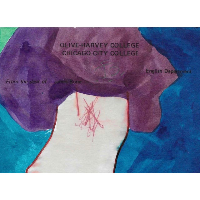 Painting from the estate of Chicago artist James Frederic Bone (1929-2015) from small group of female nudes in bright...