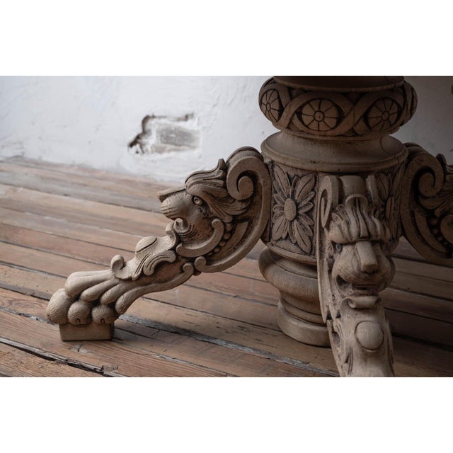 Late 19th Century Carved Oak Oval Table, Lion Mask Pedestal, France, 19th Century For Sale - Image 5 of 14