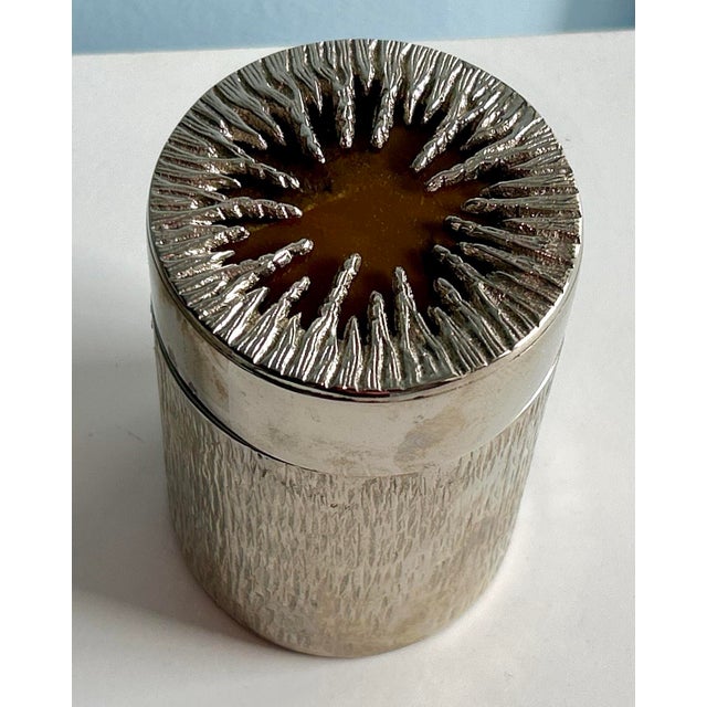 Modern Global Views Crimped Nickel Box For Sale - Image 3 of 8