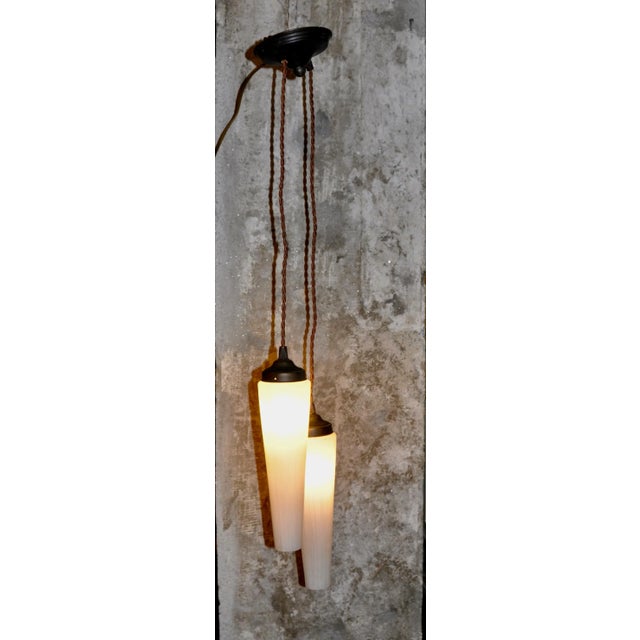 Ceiling Lamp with Two Cone-Shaped Lampshades, 1950s For Sale - Image 12 of 13