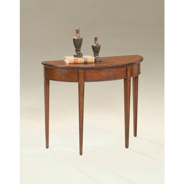 Traditional Hampton Demilune Console Table, Cherry Brown For Sale - Image 3 of 4