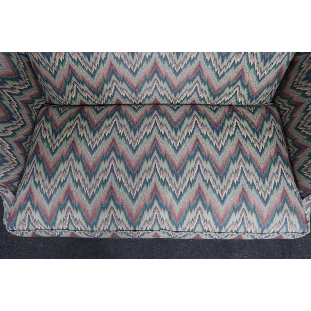 Southwood Flame Stitch Upholstered Settee For Sale - Image 11 of 12