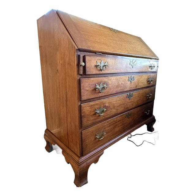 Antique Chippendale Slant Front Secretary Desk For Sale