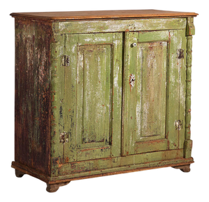 Antique Chest of Drawers with Green Patina, 1920s