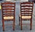 Late 20th Century Set of Six English Oak Faux Bamboo Mahogany Six-Splat Ladder Back Chairs With Rush Seats For Sale - Image 11 of 13