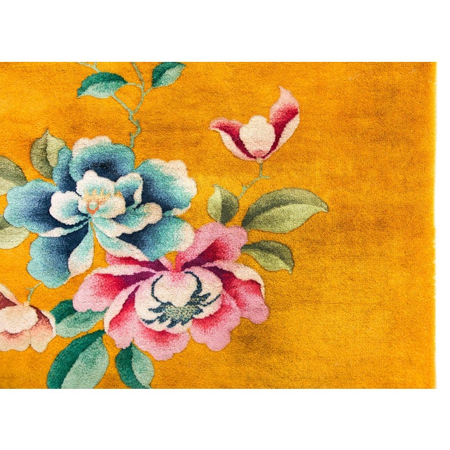 Gold Chinese Art Deco Rug For Sale - Image 8 of 13