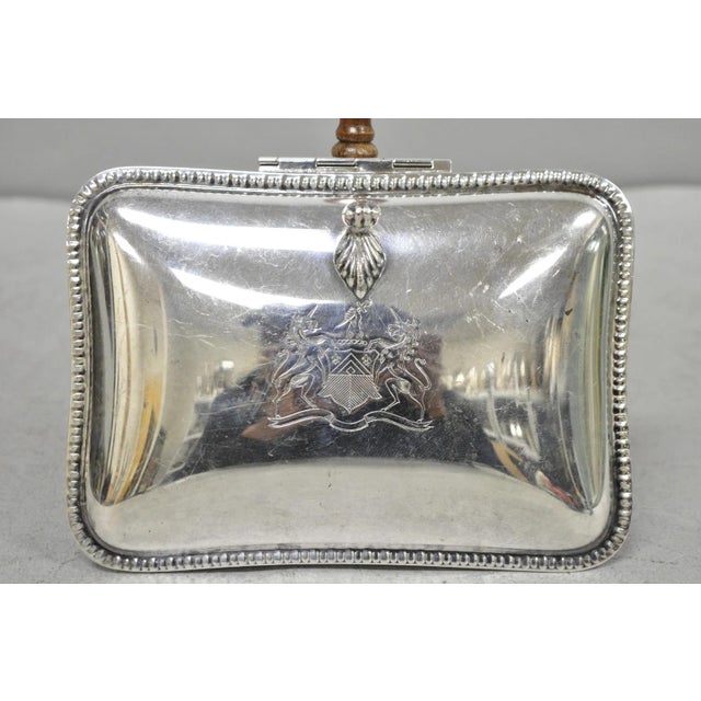 Vintage English Sheffield Victorian Silver Plated Silent Butler Crumb Catcher. Circa Mid 20th Century. Measurements: 2.5"...