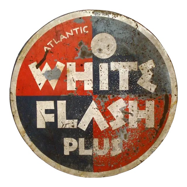 1930s Art Deco era Gas Station Advertising Sign Atlantic Oil For Sale