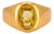Vintage 18k Gold Signet Ring, 2.5ct Natural Light Yellow Ceylon Sapphire, Size 6.5 For Sale