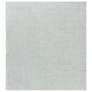 Contemporary Camelia Green Handmade Silk Rug by Doris Leslie Blau For Sale