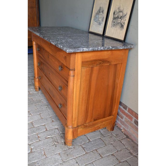 Stone Antique Walnut Chest of Drawers with Marble Top For Sale - Image 7 of 10