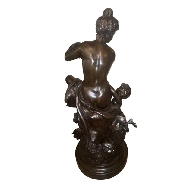 Large 18th Century French Clodion Bronze Bacchic Group W/ Satyr & Putti. For Sale - Image 9 of 10