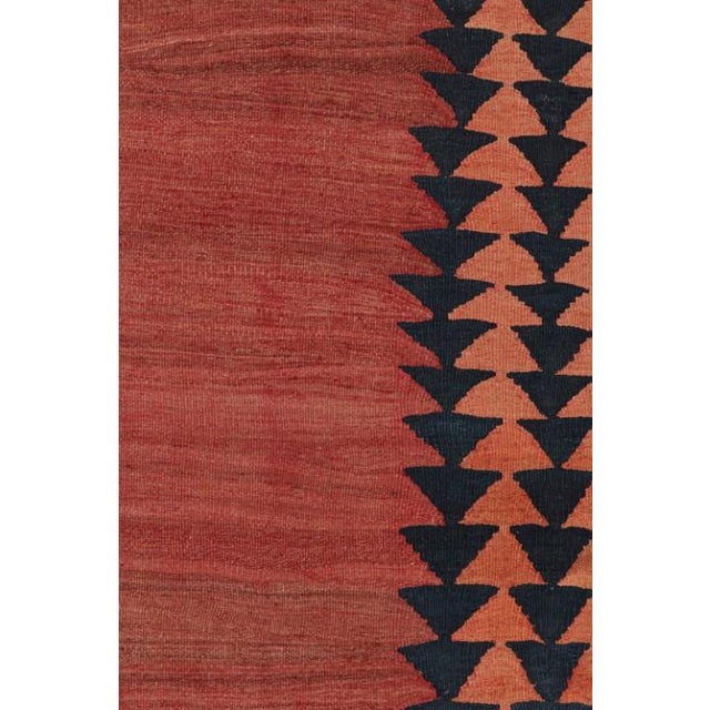 Persian Vintage Shahsavan Persian Kilim in Red Open Field and Blue Border by Rug & Kilim For Sale - Image 3 of 7