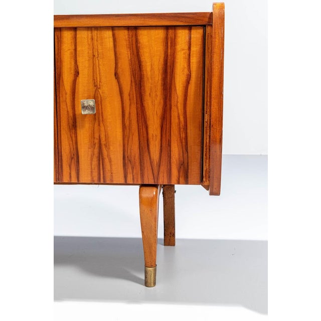 Wood Nightstands in Zebra Wood and Brass, France, 1960s, Set of 2 For Sale - Image 7 of 9