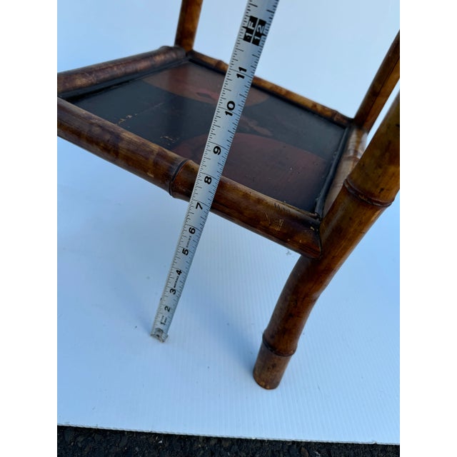 Danny Ho Fong English Bamboo Occasional Table With Octagonal Lacquered Top For Sale - Image 4 of 12