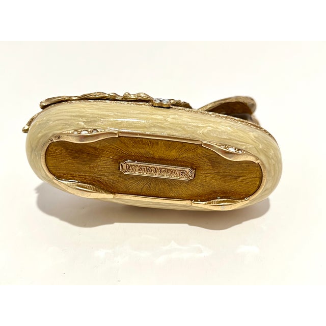 Jay Strongwater Darien Peacock Figurine / Trinket Box - 14K Gold Finish With Swarovski Crystals Jay Strongwater Peacock...