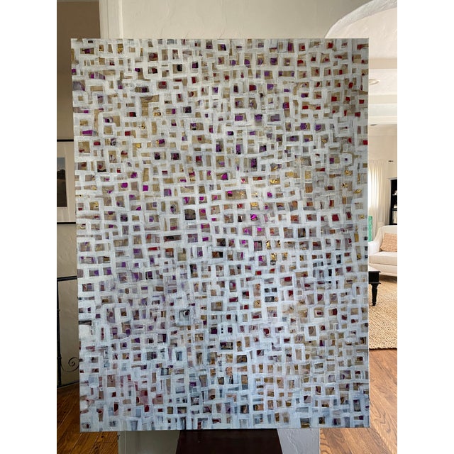 Off-white Large Original Painting Titled in the City For Sale - Image 8 of 10