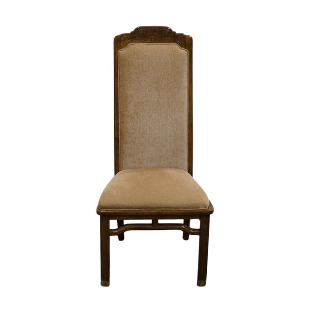 Chinoiserie Bernhardt Furniture Solid Walnut Asian Chinoiserie Style Dining Side Chair For Sale - Image 3 of 9