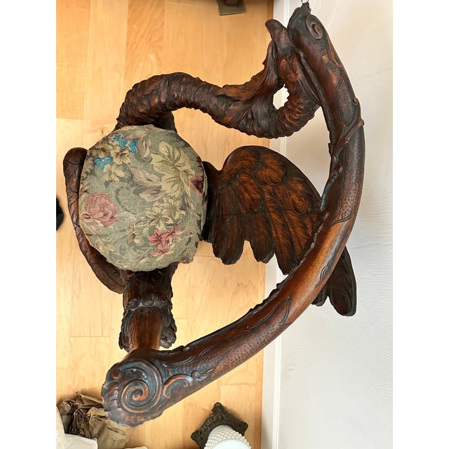 Early 19th Century Antique Hand Carved French Bird Vanity Chair For Sale - Image 11 of 11
