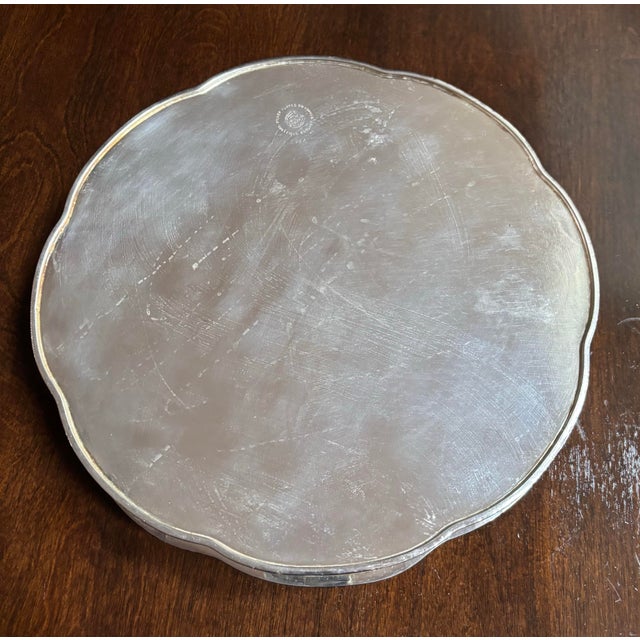 Sheffield Early 20th Century Beautiful Antique Edwardian Style English Sheffield Silver on Copper Gallery Swag Tray 10"x1.5" For Sale - Image 4 of 5
