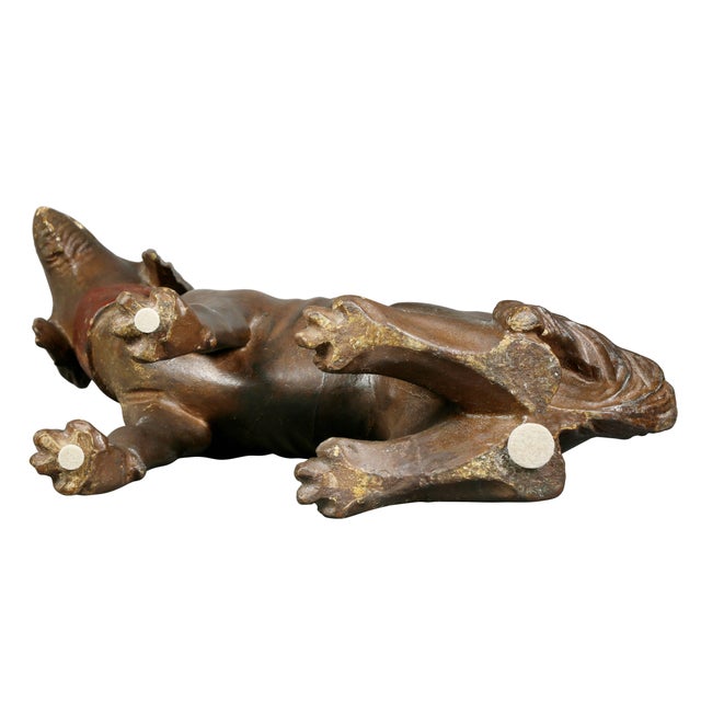 Brown Painted and Carved Wood Dog For Sale - Image 8 of 9
